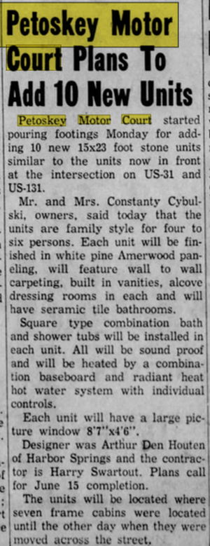 Petoskey Motel (Superior Motel, Petoskey Motor Court) - Apr 1955 Expansion (newer photo)